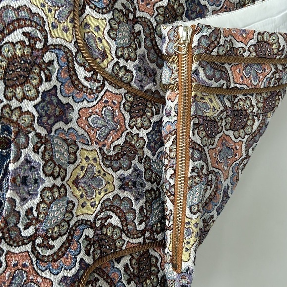 For Love & Lemons Brocade Tapestry Mini Skirt Ivory Floral Artsy Size Medium - Picture 3 of 9